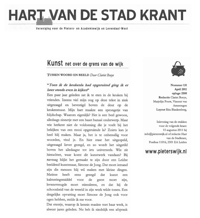 Hart van de stad krant, april 2011